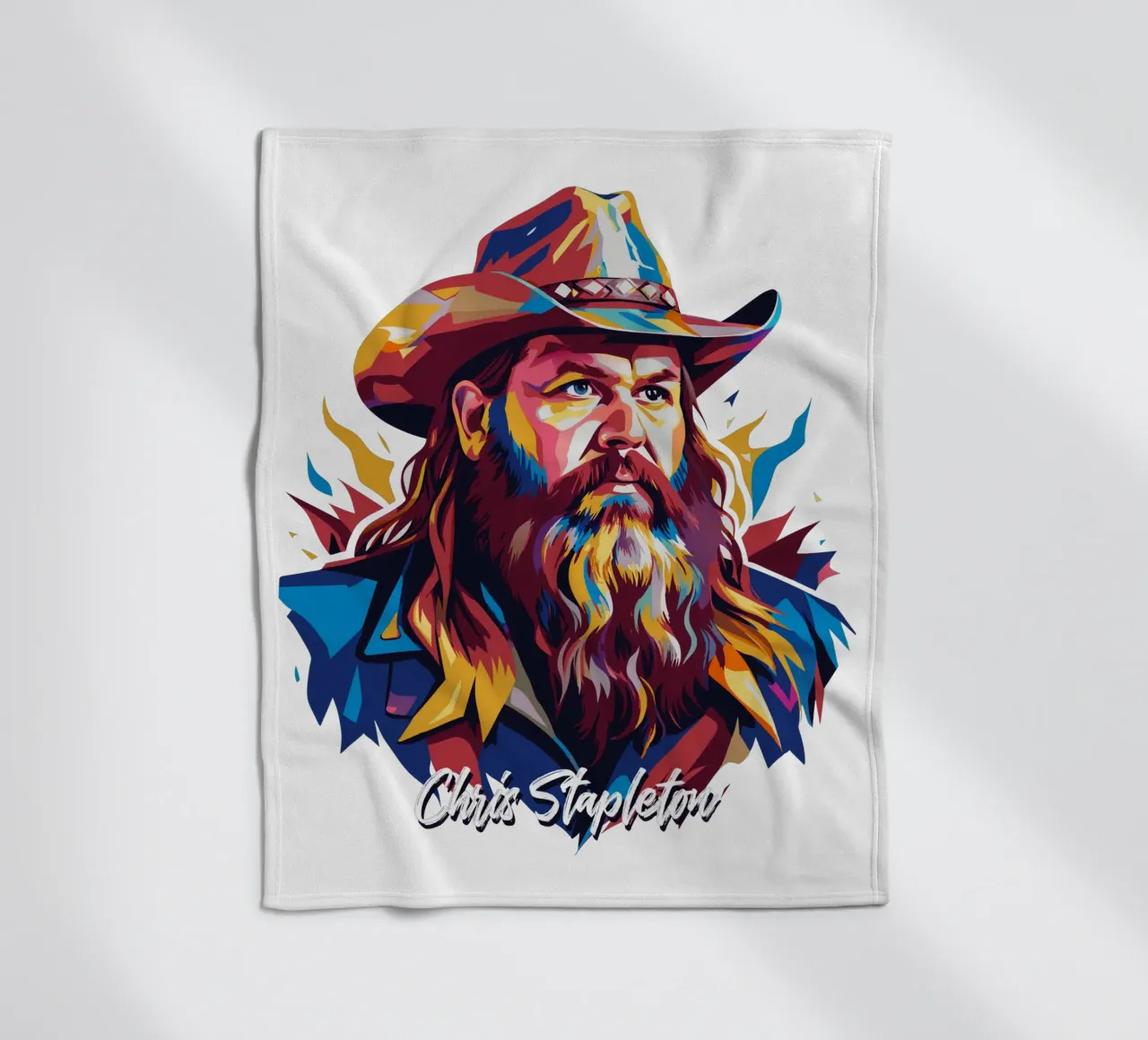 Chris Stapleton Portrait in WPAP Pop Art coperta in pile da vectorartnesia