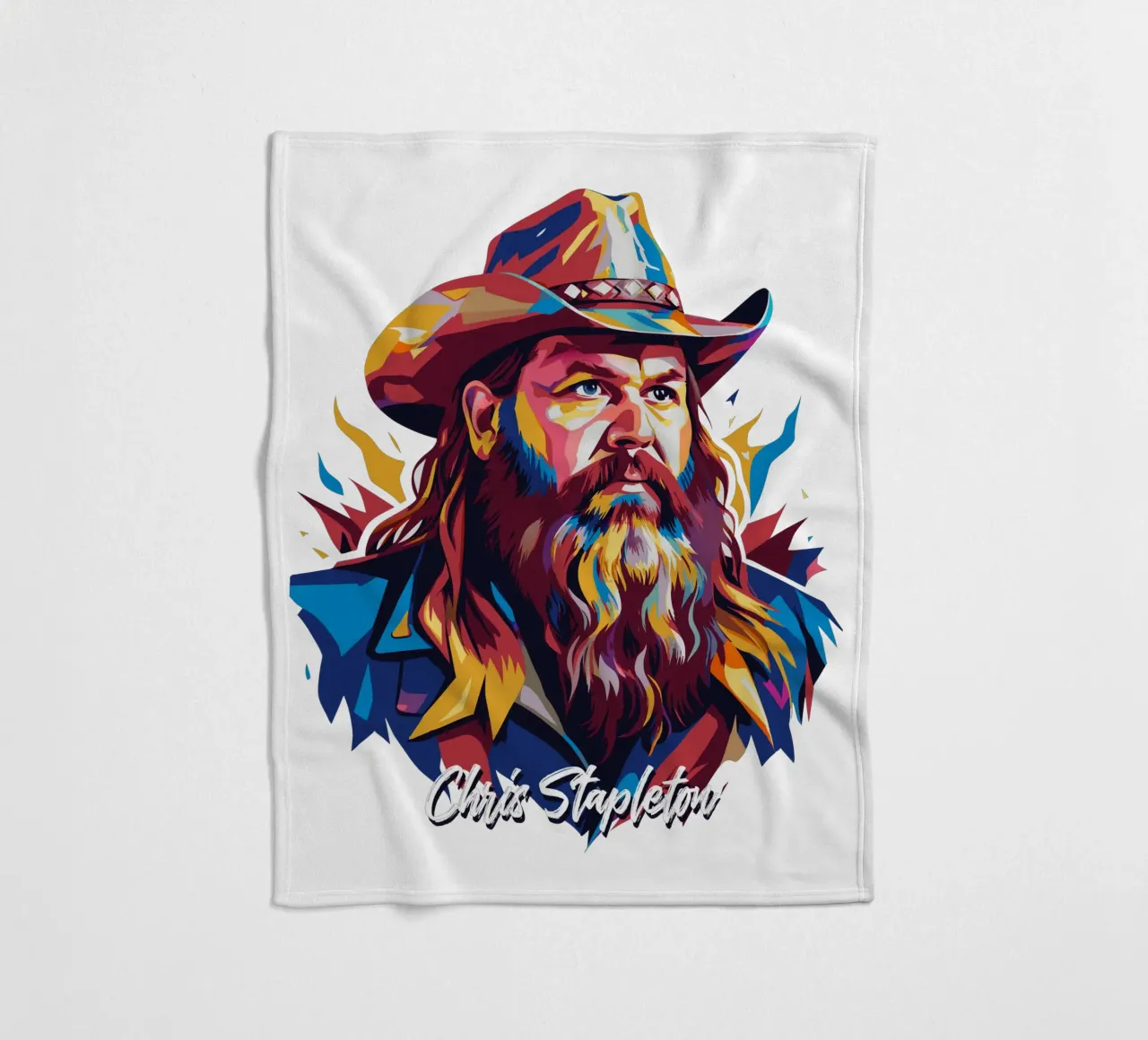 Chris Stapleton Portrait in WPAP Pop Art coperta in pile da vectorartnesia