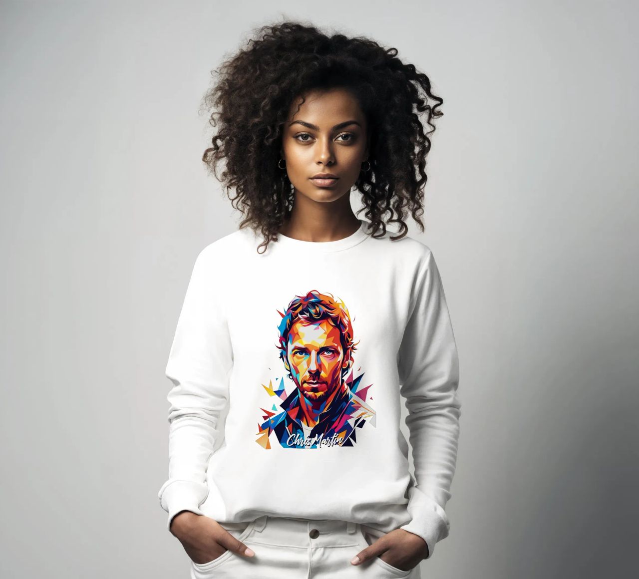 Chris Martin Portrait in WPAP Pop Art felpa da vectorartnesia