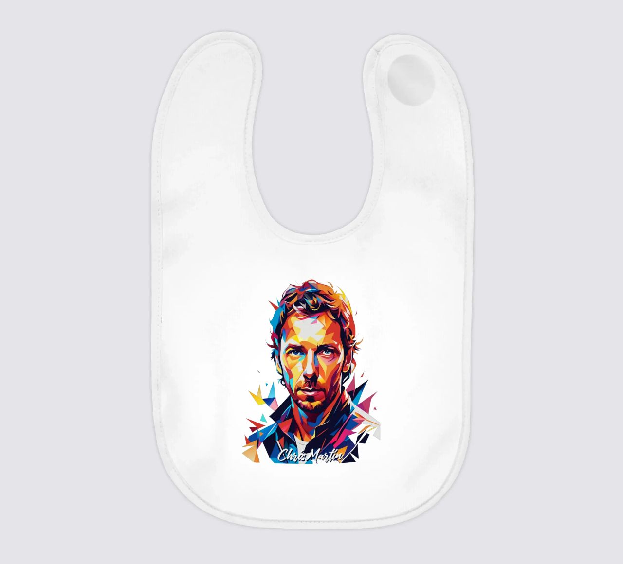 Chris Martin Portrait in WPAP Pop Art bavaglino da vectorartnesia