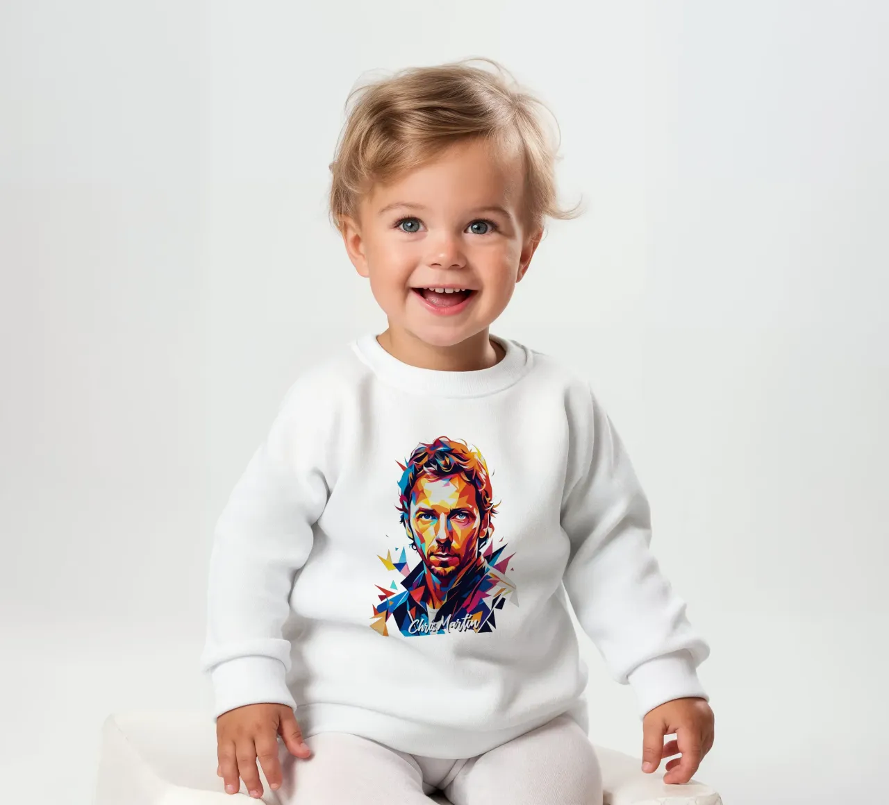 Chris Martin Portrait in WPAP Pop Art sudadera de bebé de vectorartnesia