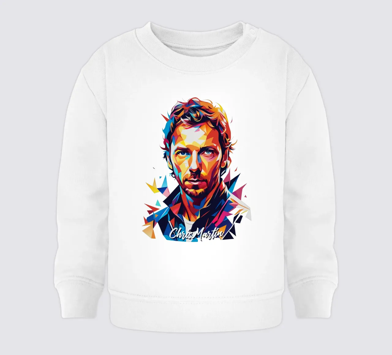 Chris Martin Portrait in WPAP Pop Art sudadera de bebé de vectorartnesia