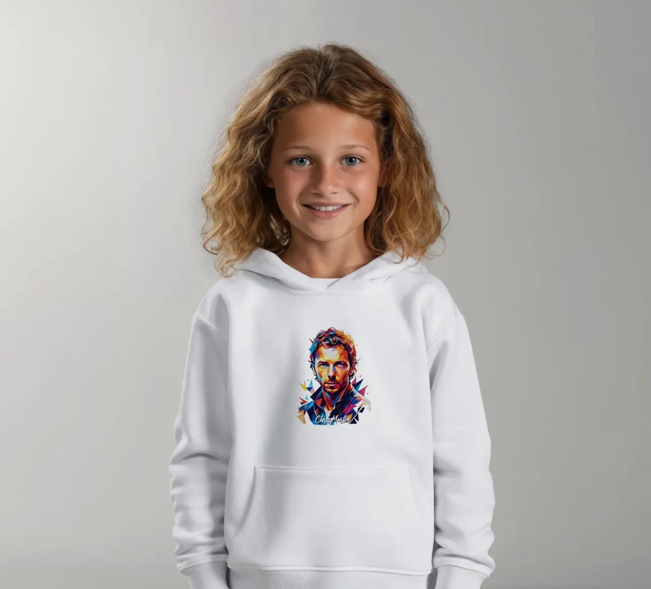 Chris Martin Portrait in WPAP Pop Art felpa bambino con cappuccio da vectorartnesia