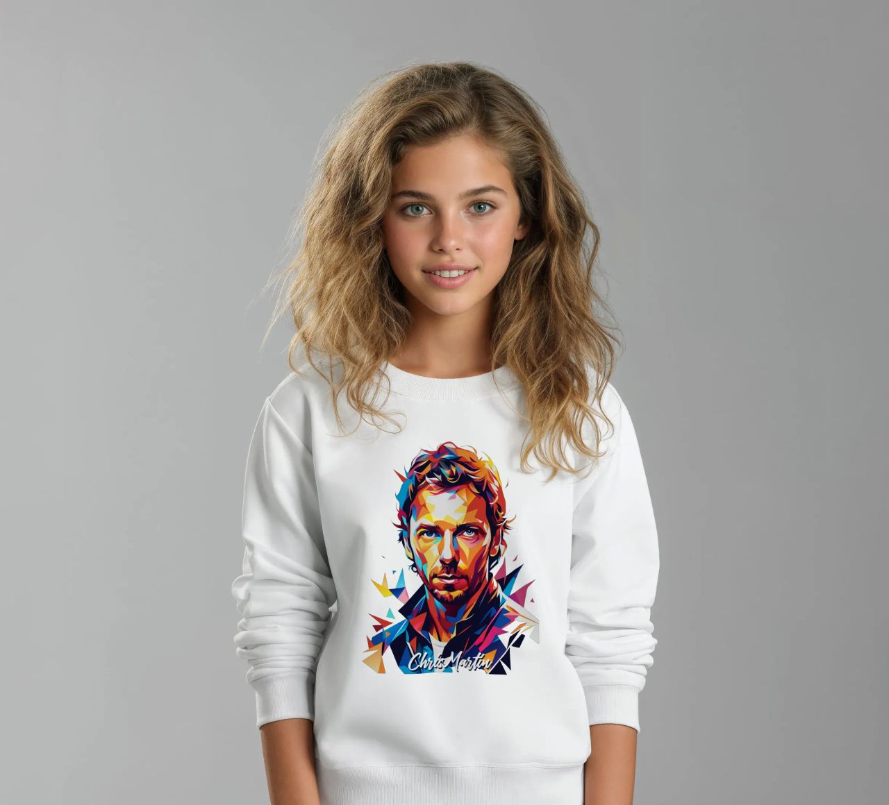 Chris Martin Portrait in WPAP Pop Art felpa bambino da vectorartnesia