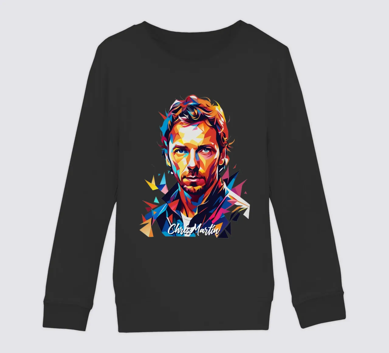 Chris Martin Portrait in WPAP Pop Art felpa bambino da vectorartnesia