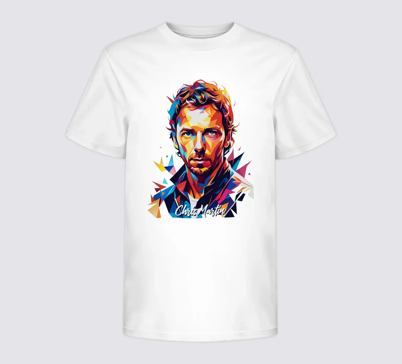 Chris Martin Portrait in WPAP Pop Art t-shirt bambini da vectorartnesia
