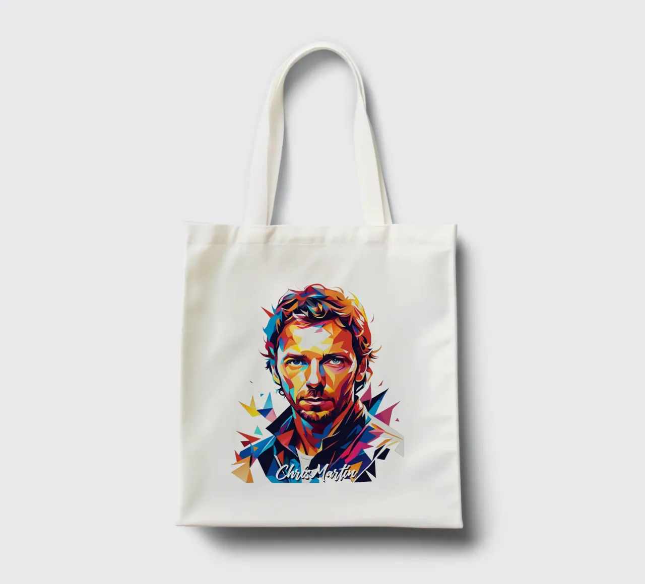 Chris Martin Portrait in WPAP Pop Art borsa in juta da vectorartnesia