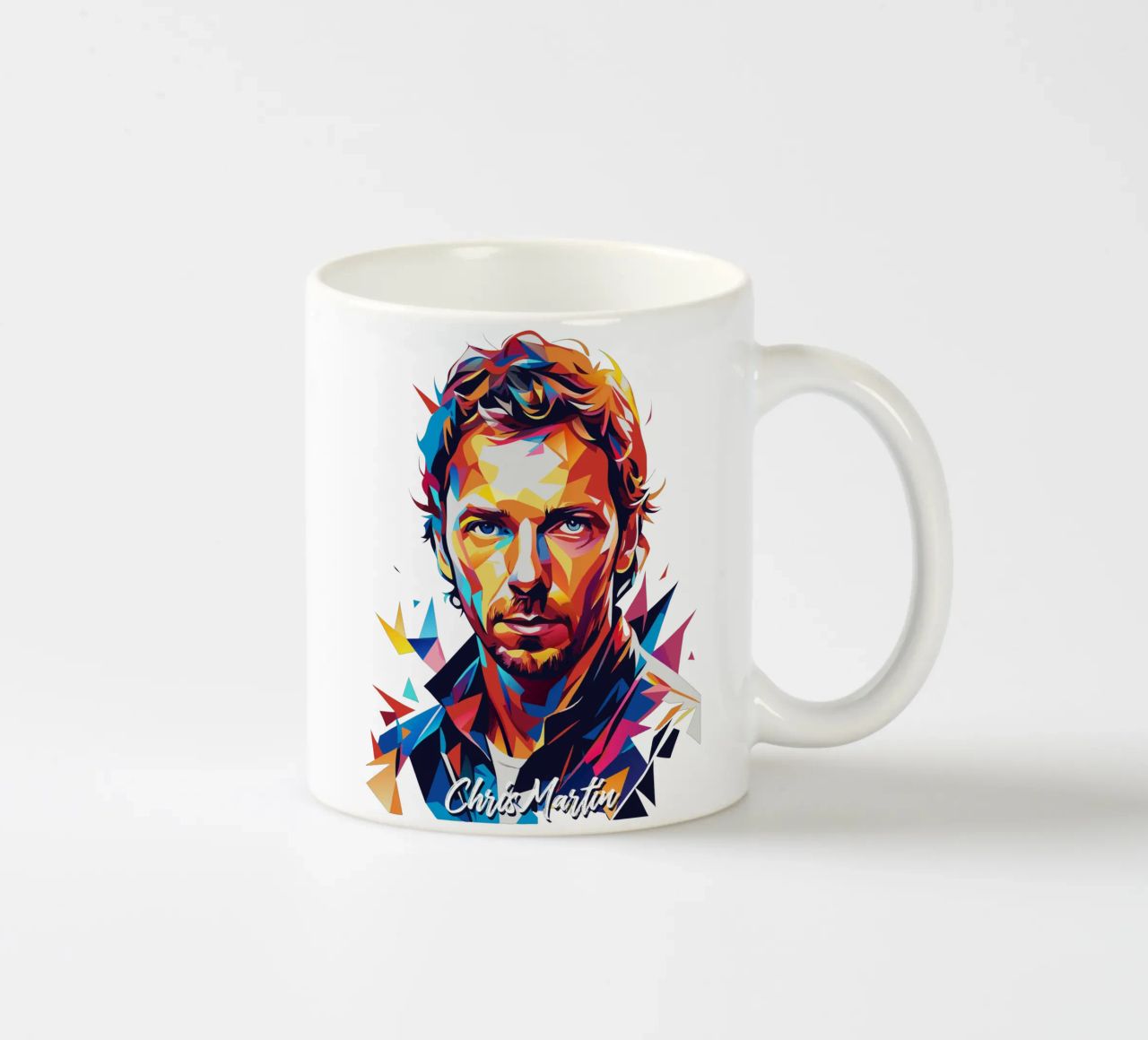 Chris Martin Portrait in WPAP Pop Art tazza in ceramica da vectorartnesia
