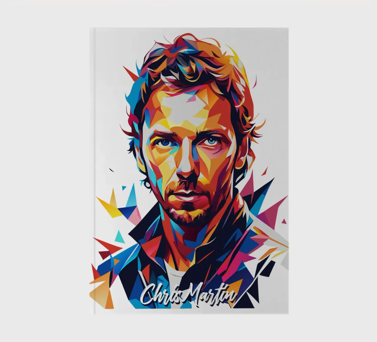 Chris Martin Portrait in WPAP Pop Art carnet de notes de vectorartnesia