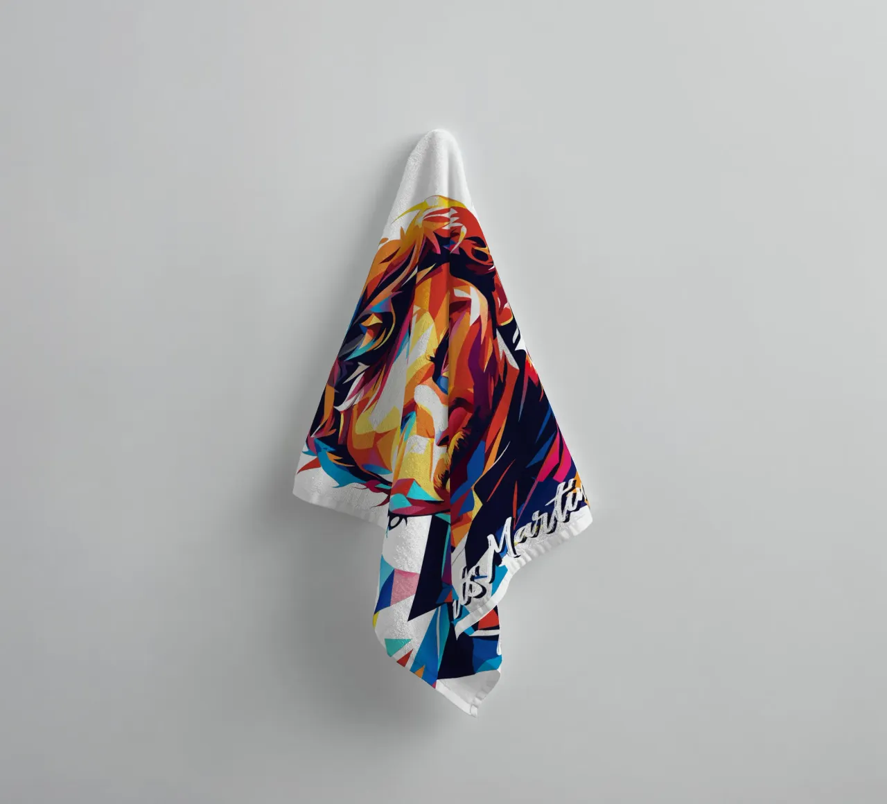 Chris Martin Portrait in WPAP Pop Art badhanddoek van vectorartnesia