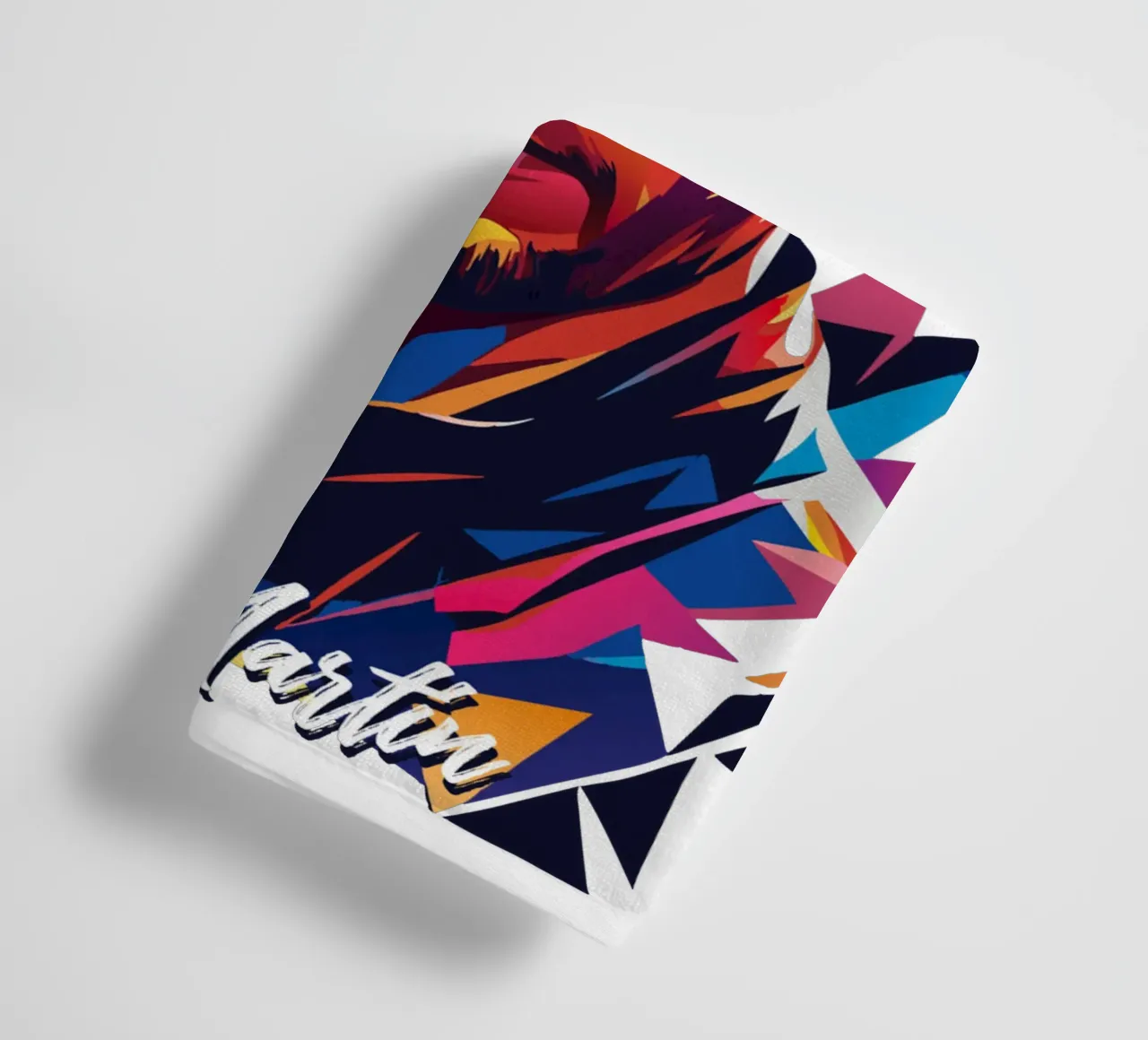 Chris Martin Portrait in WPAP Pop Art Handtuch von vectorartnesia