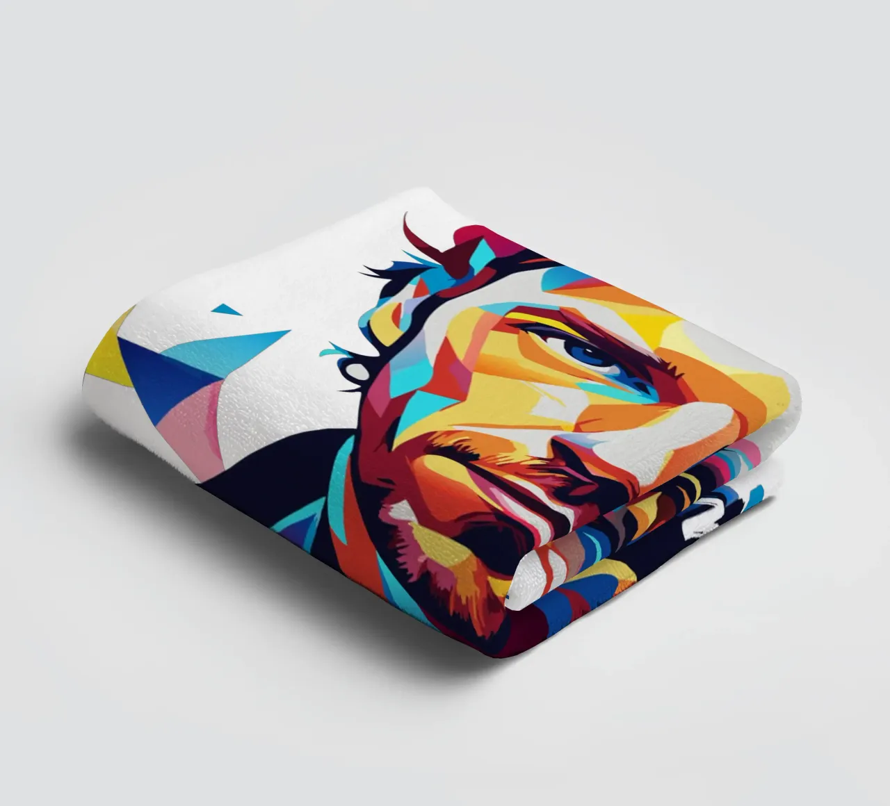 Chris Martin Portrait in WPAP Pop Art Handtuch von vectorartnesia