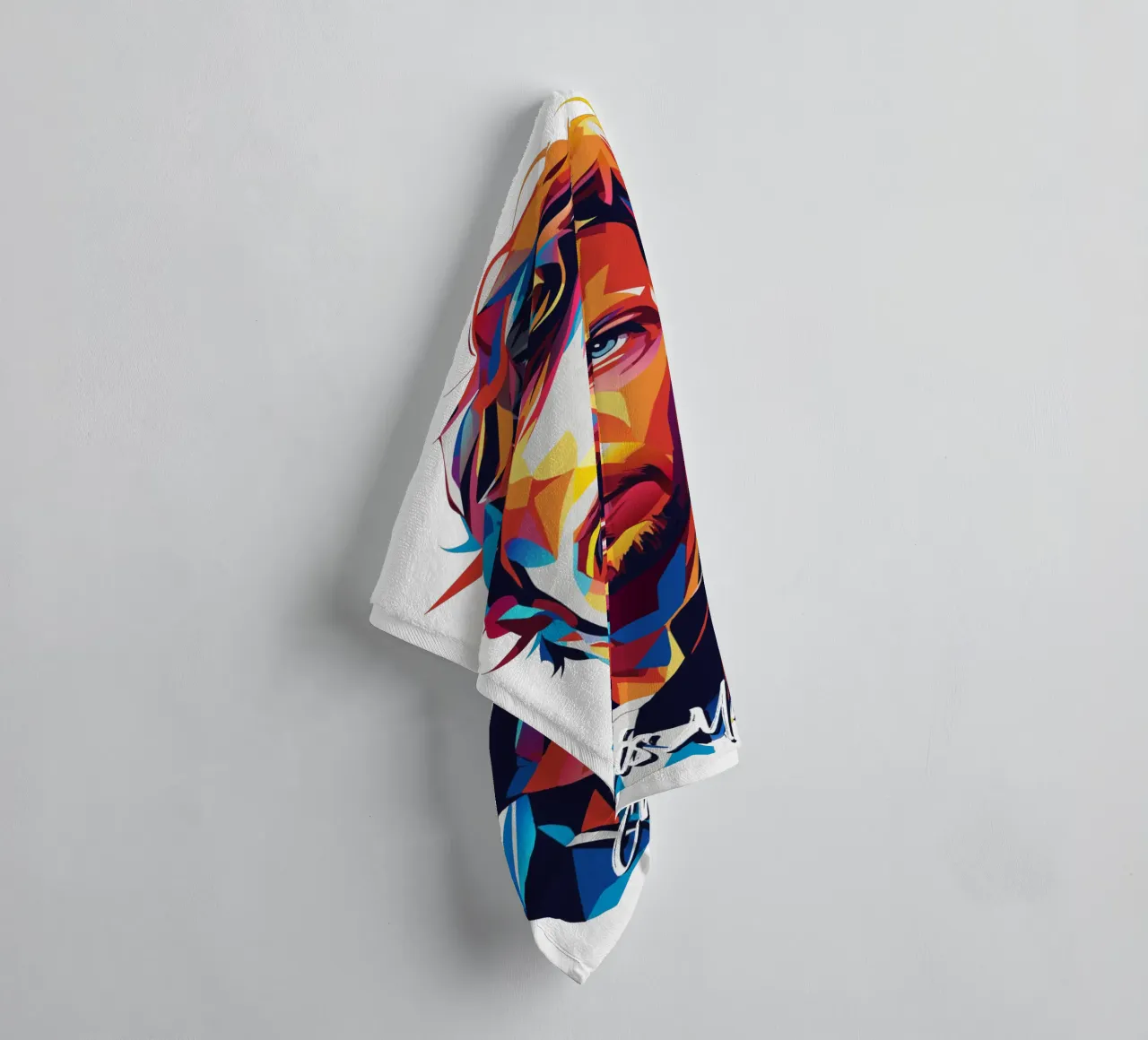 Chris Martin Portrait in WPAP Pop Art asciugamano da bagno da vectorartnesia