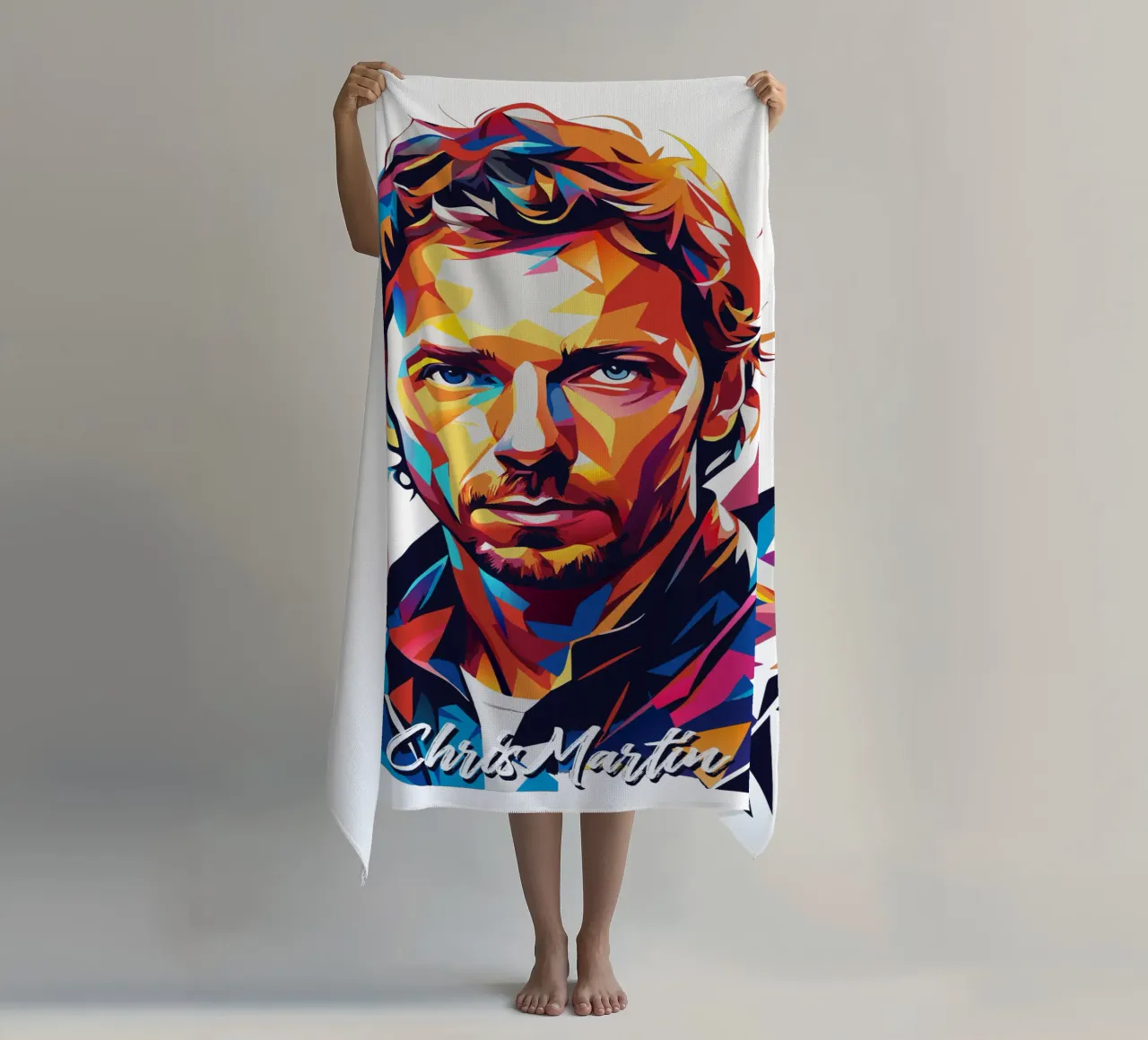 Chris Martin Portrait in WPAP Pop Art telo mare da vectorartnesia