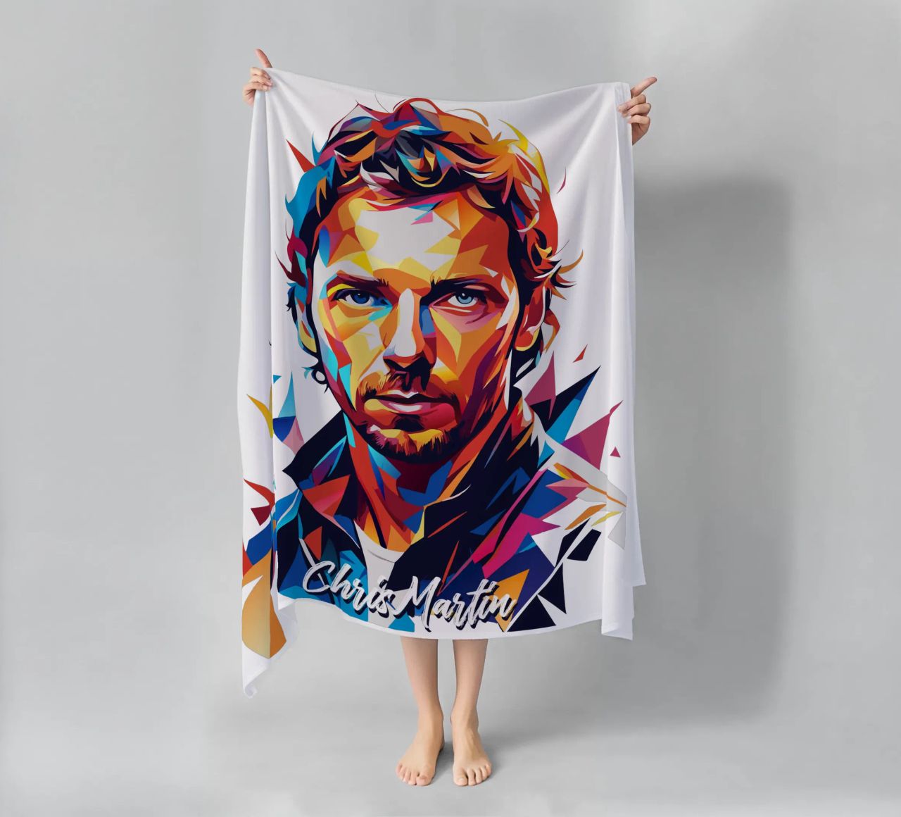 Chris Martin Portrait in WPAP Pop Art telo mare da vectorartnesia