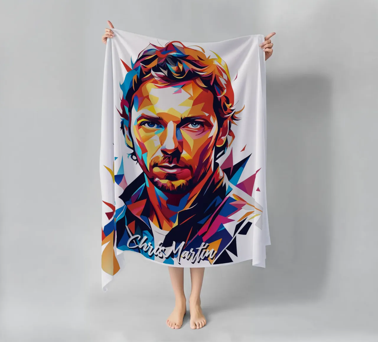 Chris Martin Portrait in WPAP Pop Art telo mare da vectorartnesia