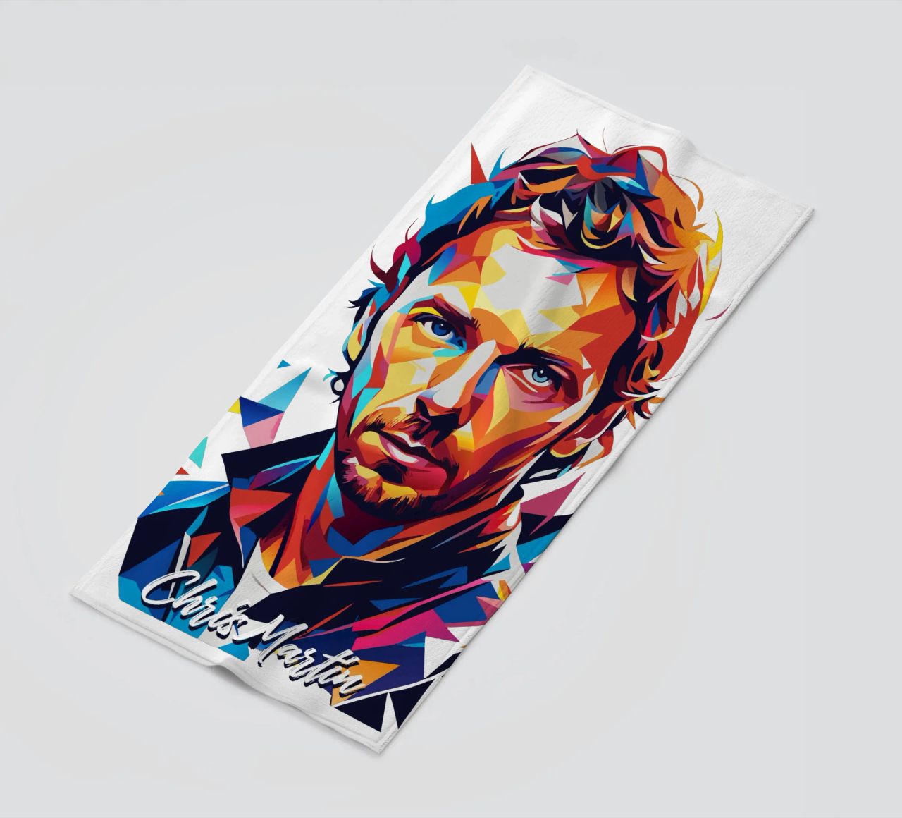 Chris Martin Portrait in WPAP Pop Art telo mare da vectorartnesia