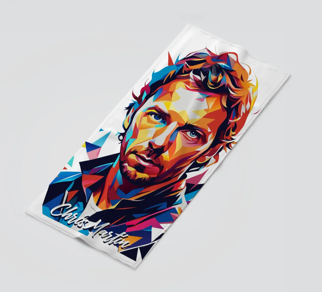 Chris Martin Portrait in WPAP Pop Art telo mare da vectorartnesia