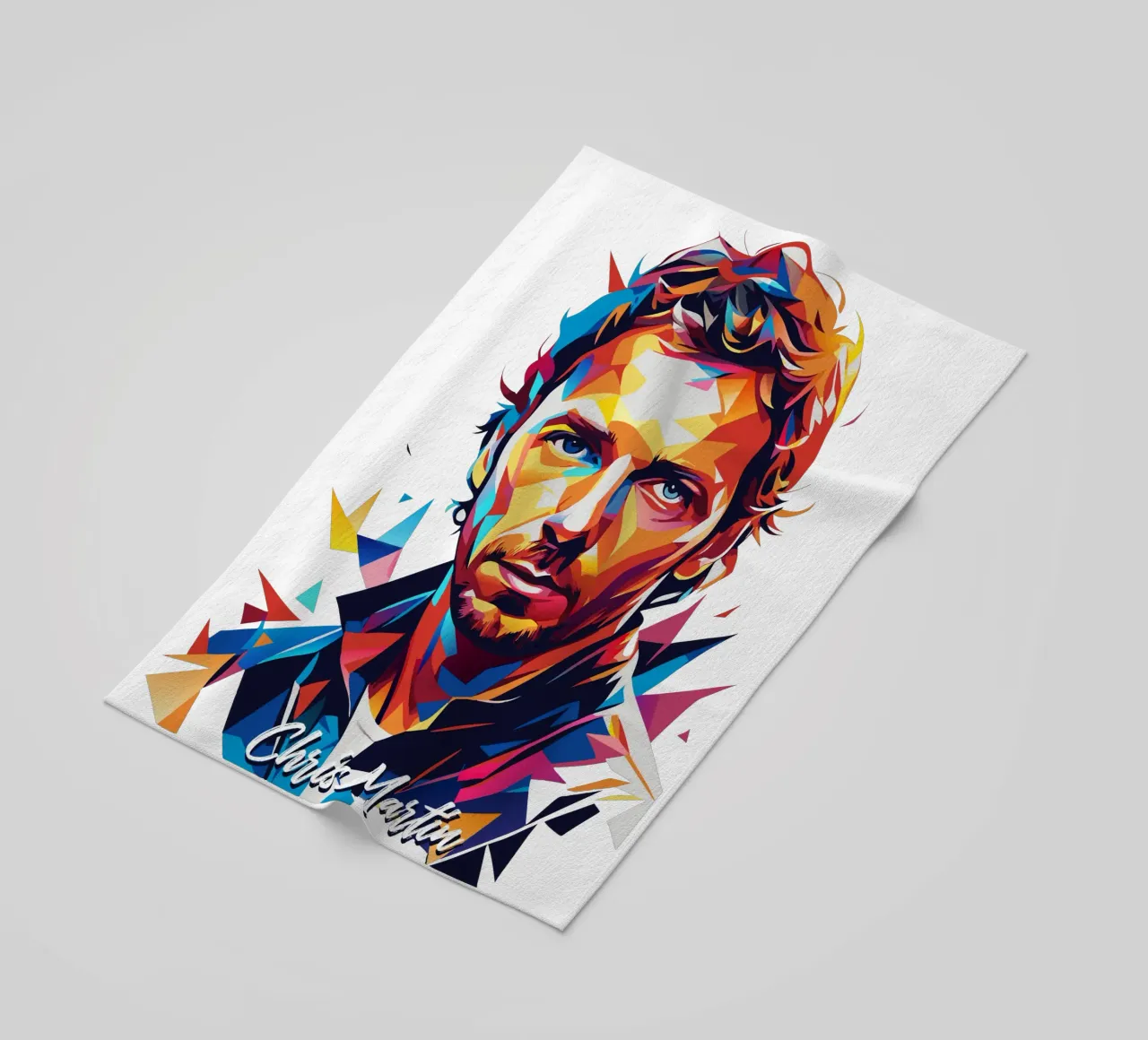 Chris Martin Portrait in WPAP Pop Art telo mare da vectorartnesia