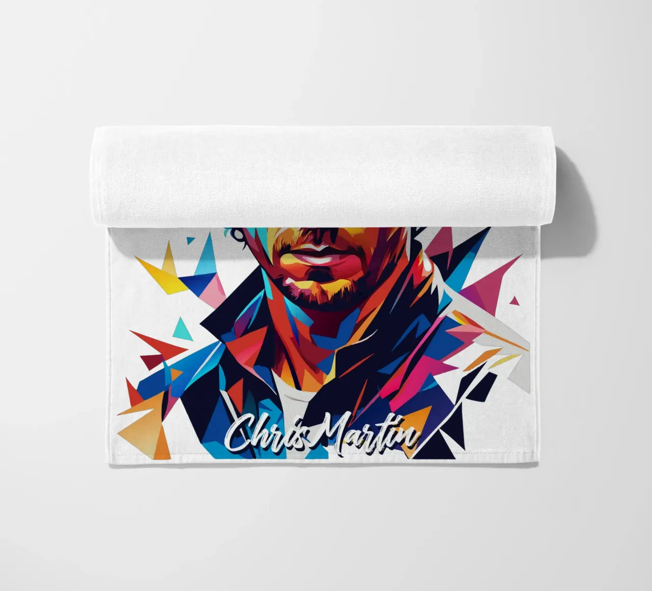 Chris Martin Portrait in WPAP Pop Art telo mare da vectorartnesia