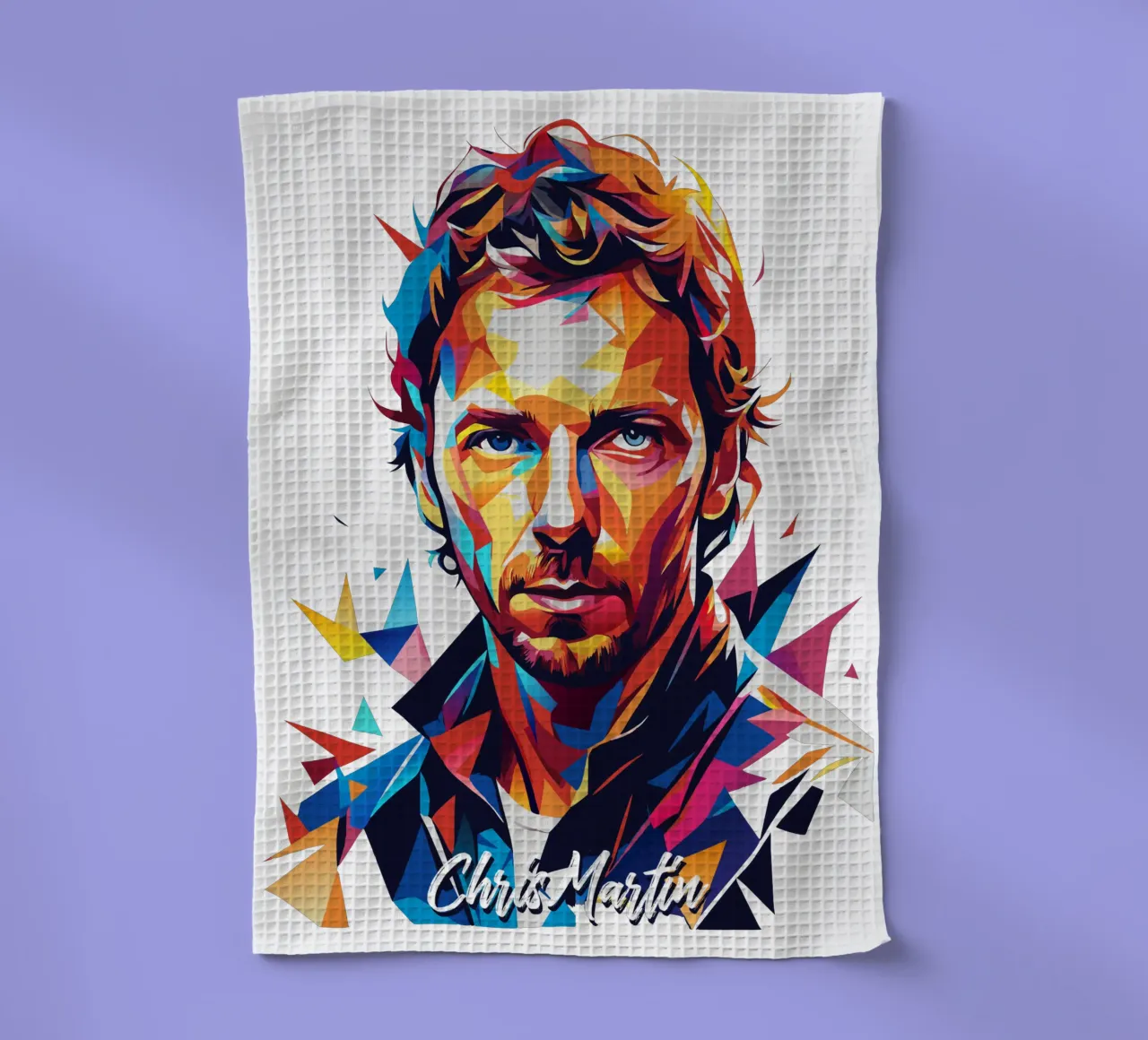 Chris Martin Portrait in WPAP Pop Art canovaccio da cucina da vectorartnesia
