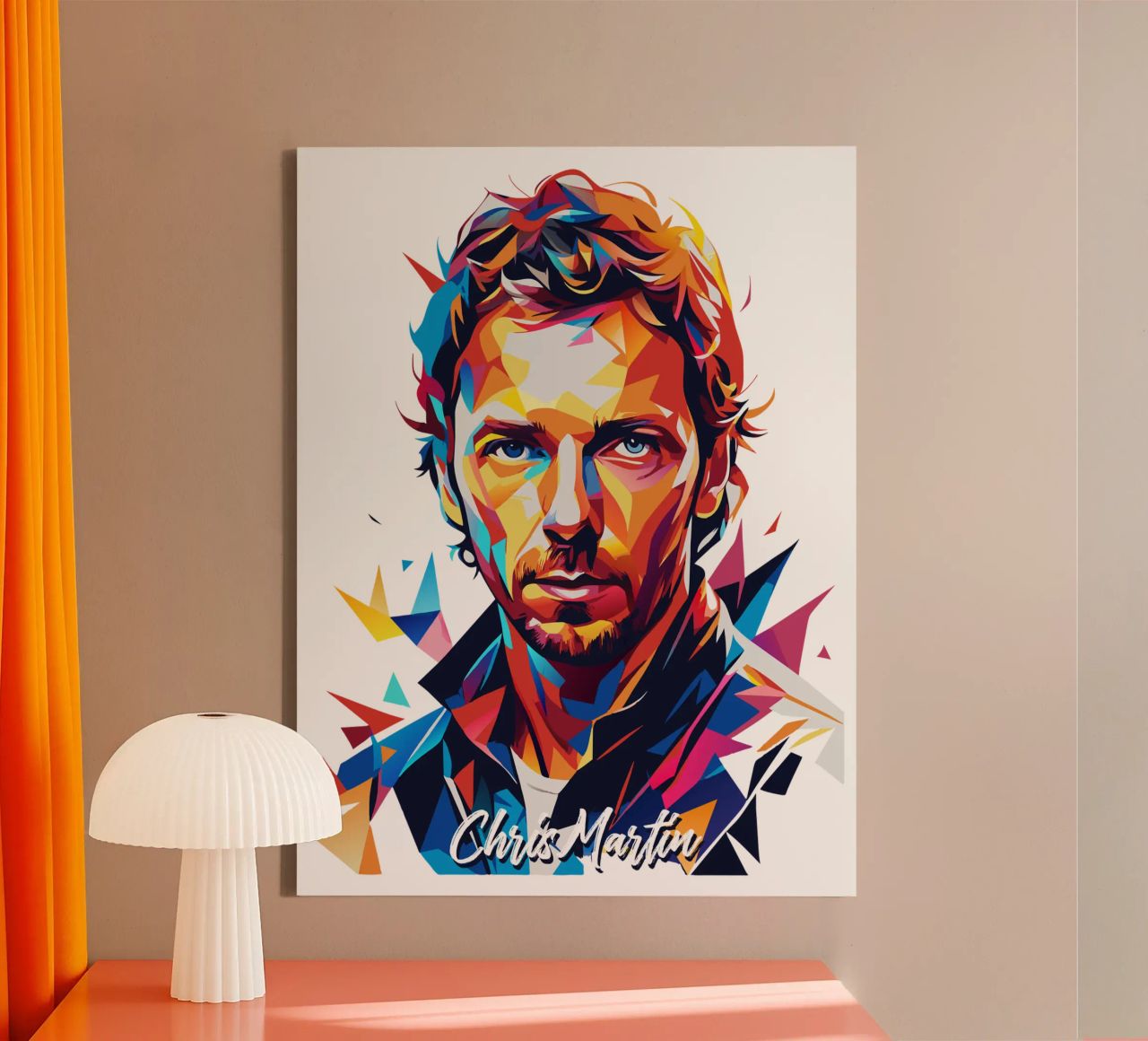 Chris Martin Portrait in WPAP Pop Art tela da vectorartnesia
