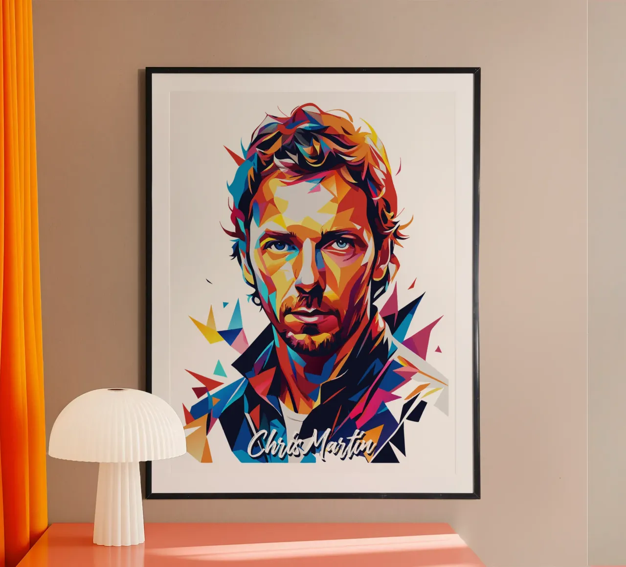 Chris Martin Portrait in WPAP Pop Art carta hahnemühle da vectorartnesia