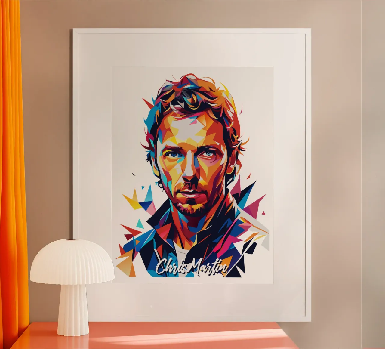 Chris Martin Portrait in WPAP Pop Art hahnemühle by vectorartnesia