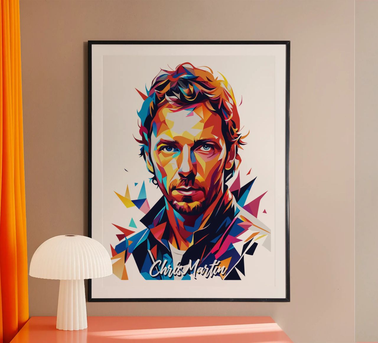 Chris Martin Portrait in WPAP Pop Art carta hahnemühle da vectorartnesia