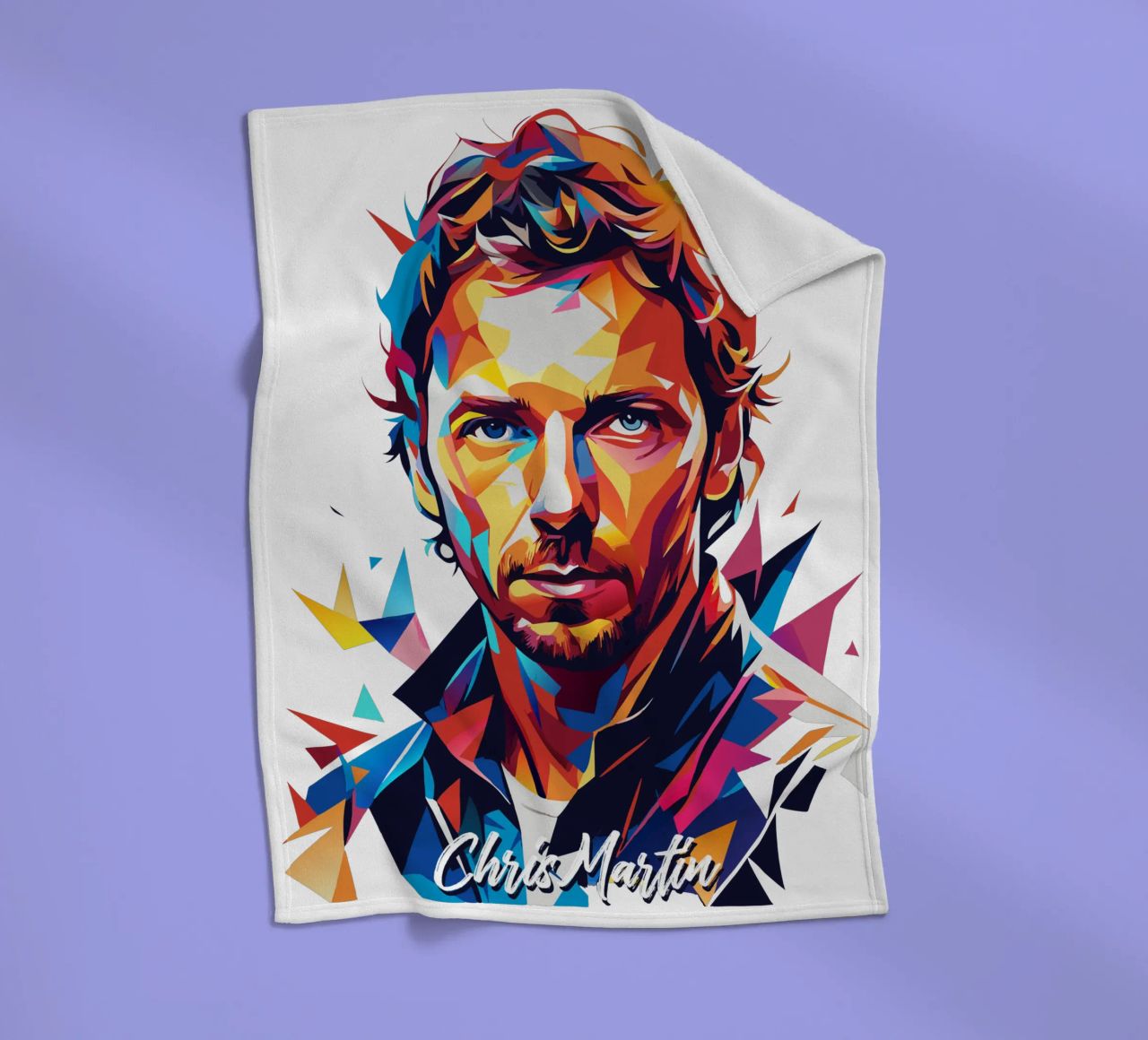 Chris Martin Portrait in WPAP Pop Art coperta in pile da vectorartnesia