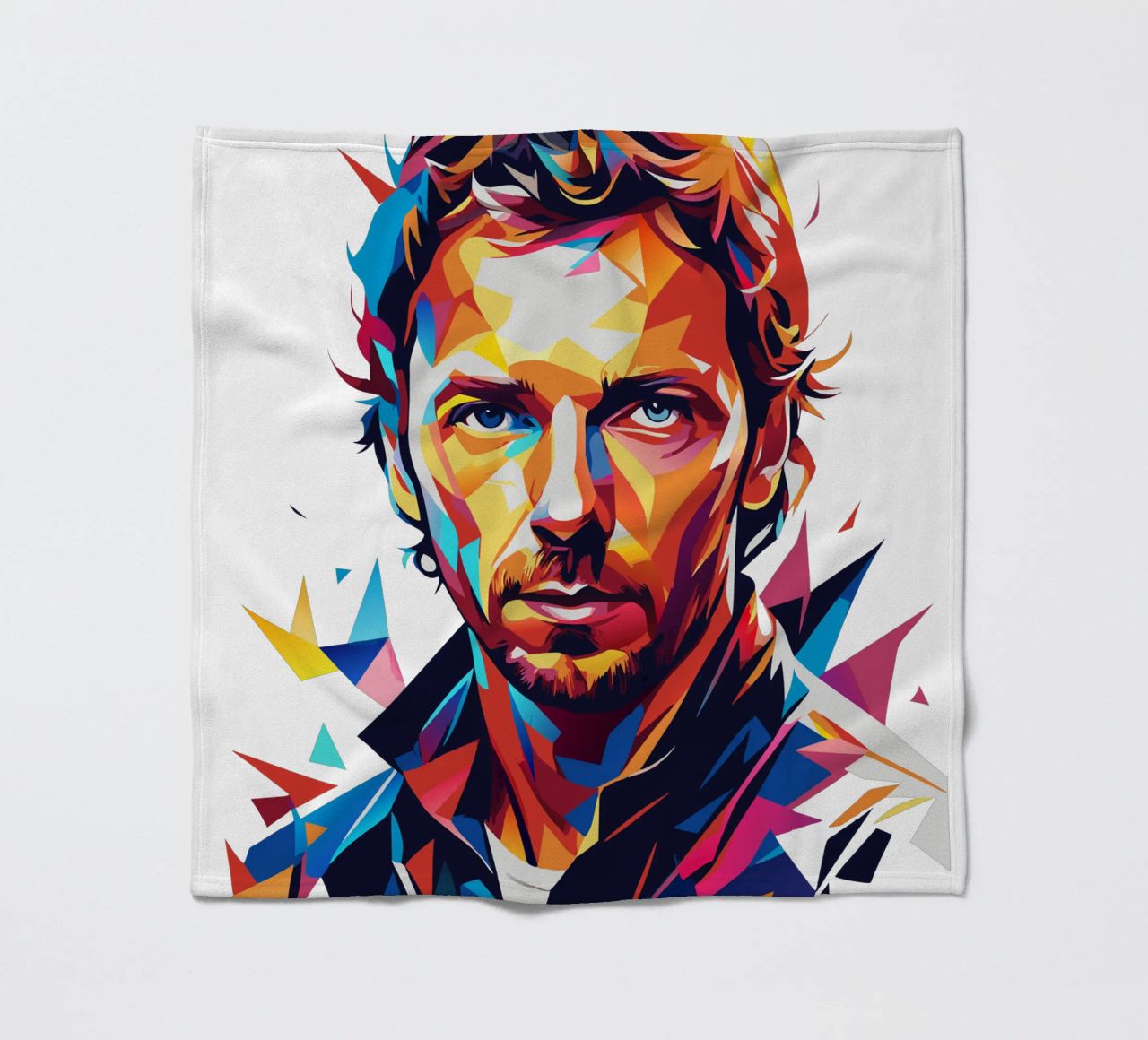 Chris Martin Portrait in WPAP Pop Art coperta in pile da vectorartnesia