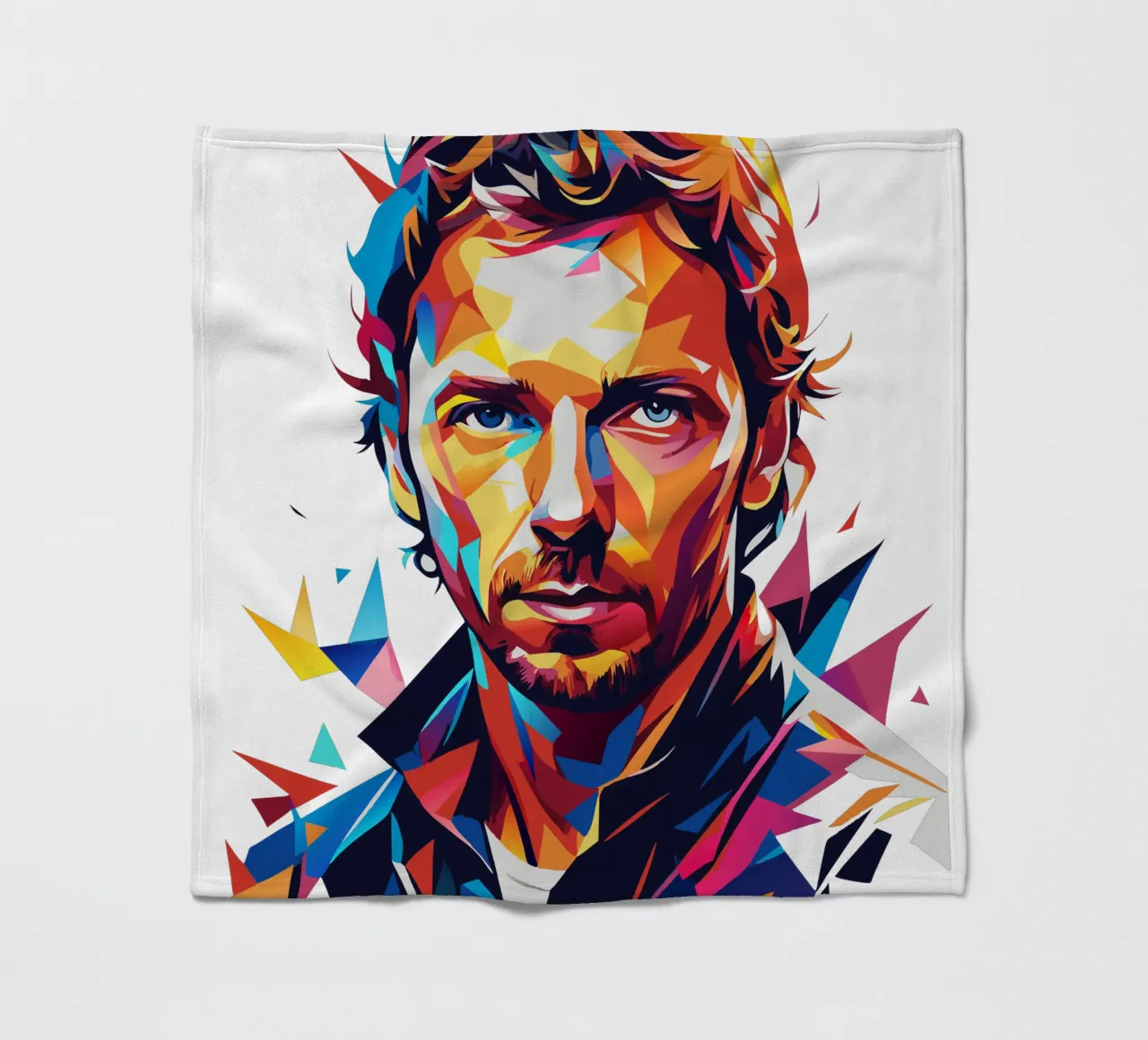 Chris Martin Portrait in WPAP Pop Art coperta in pile da vectorartnesia