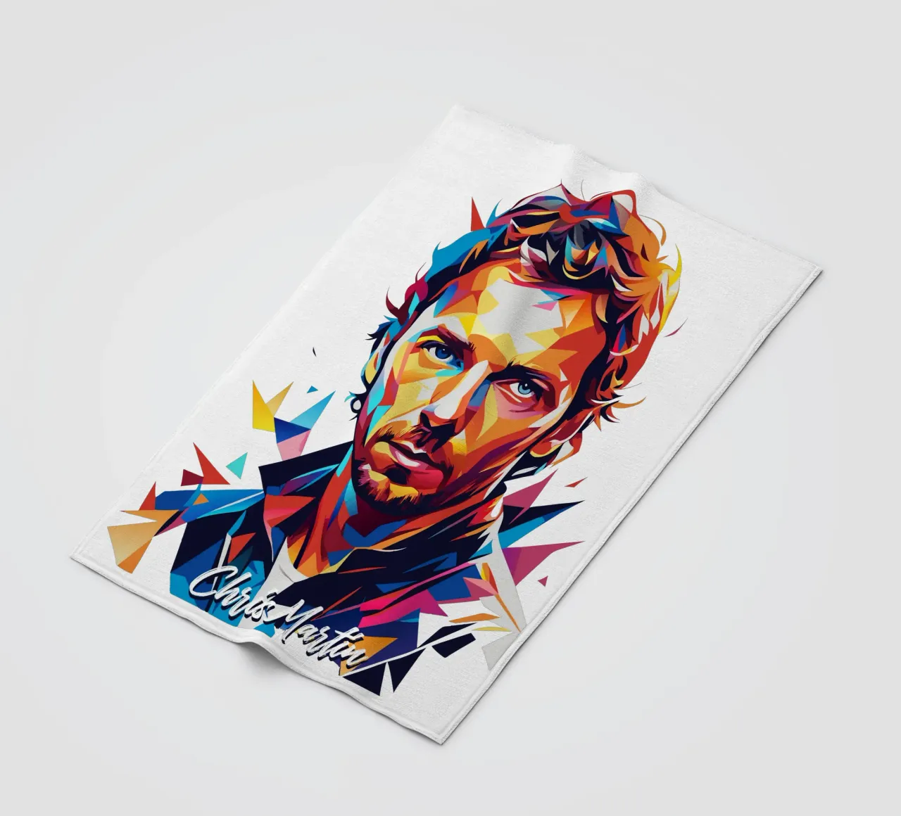 Chris Martin Portrait in WPAP Pop Art coperta in pile da vectorartnesia