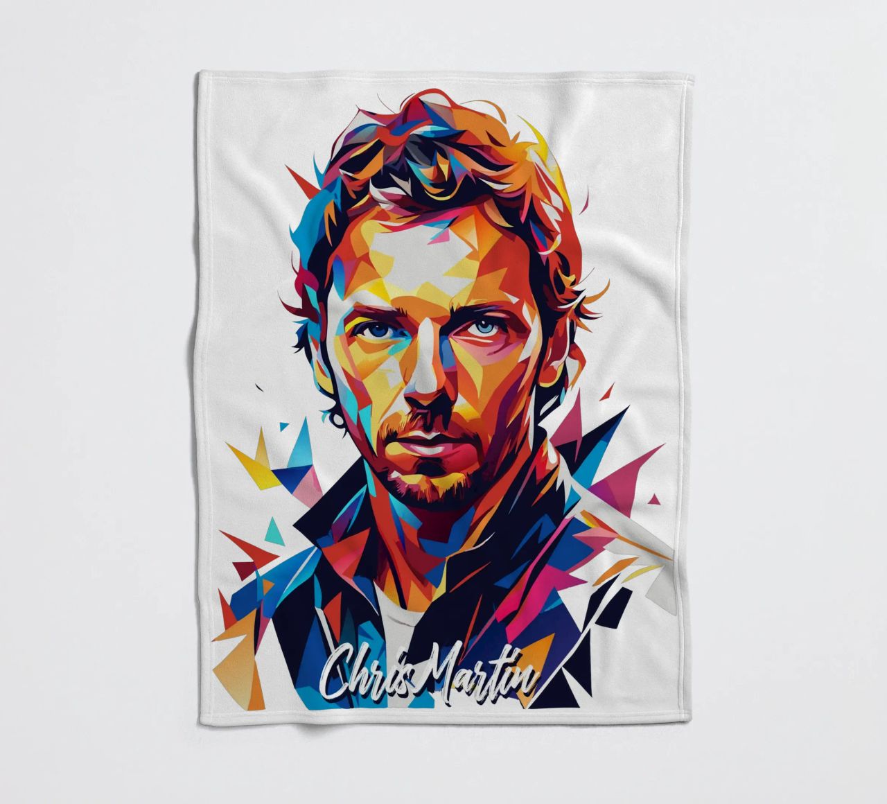 Chris Martin Portrait in WPAP Pop Art coperta in pile da vectorartnesia