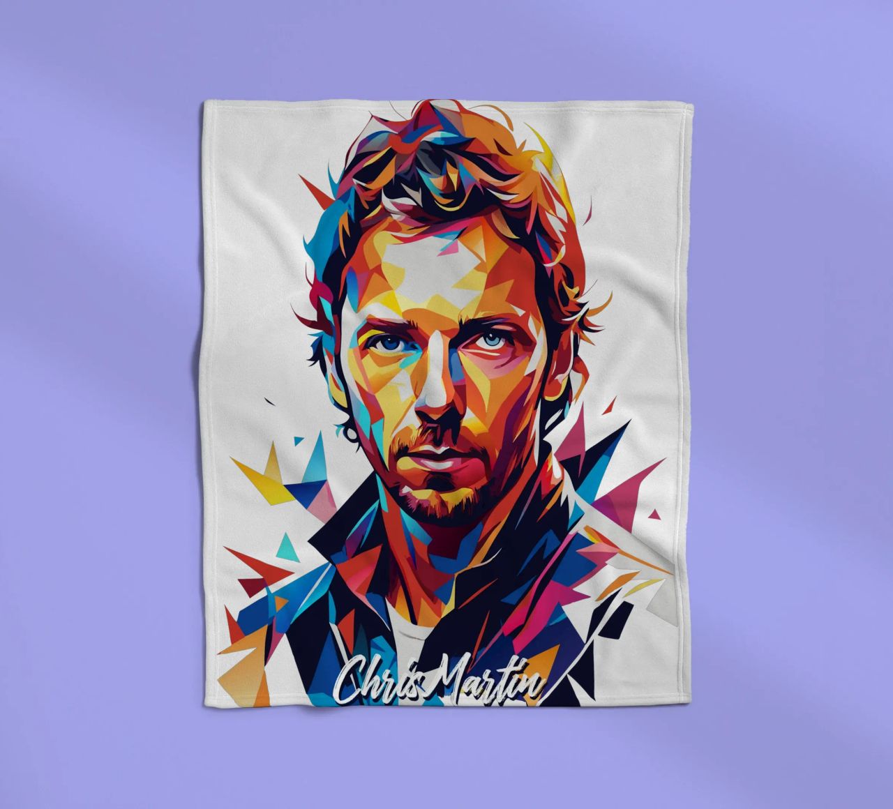 Chris Martin Portrait in WPAP Pop Art coperta in pile da vectorartnesia