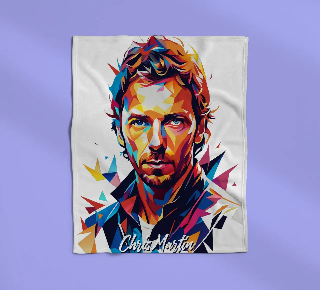 Chris Martin Portrait in WPAP Pop Art coperta in pile da vectorartnesia
