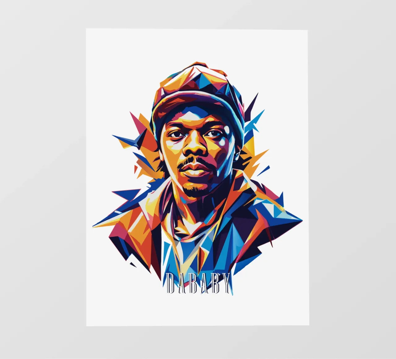 Dababy Portrait in WPAP Pop Art pellicola backlit da vectorartnesia