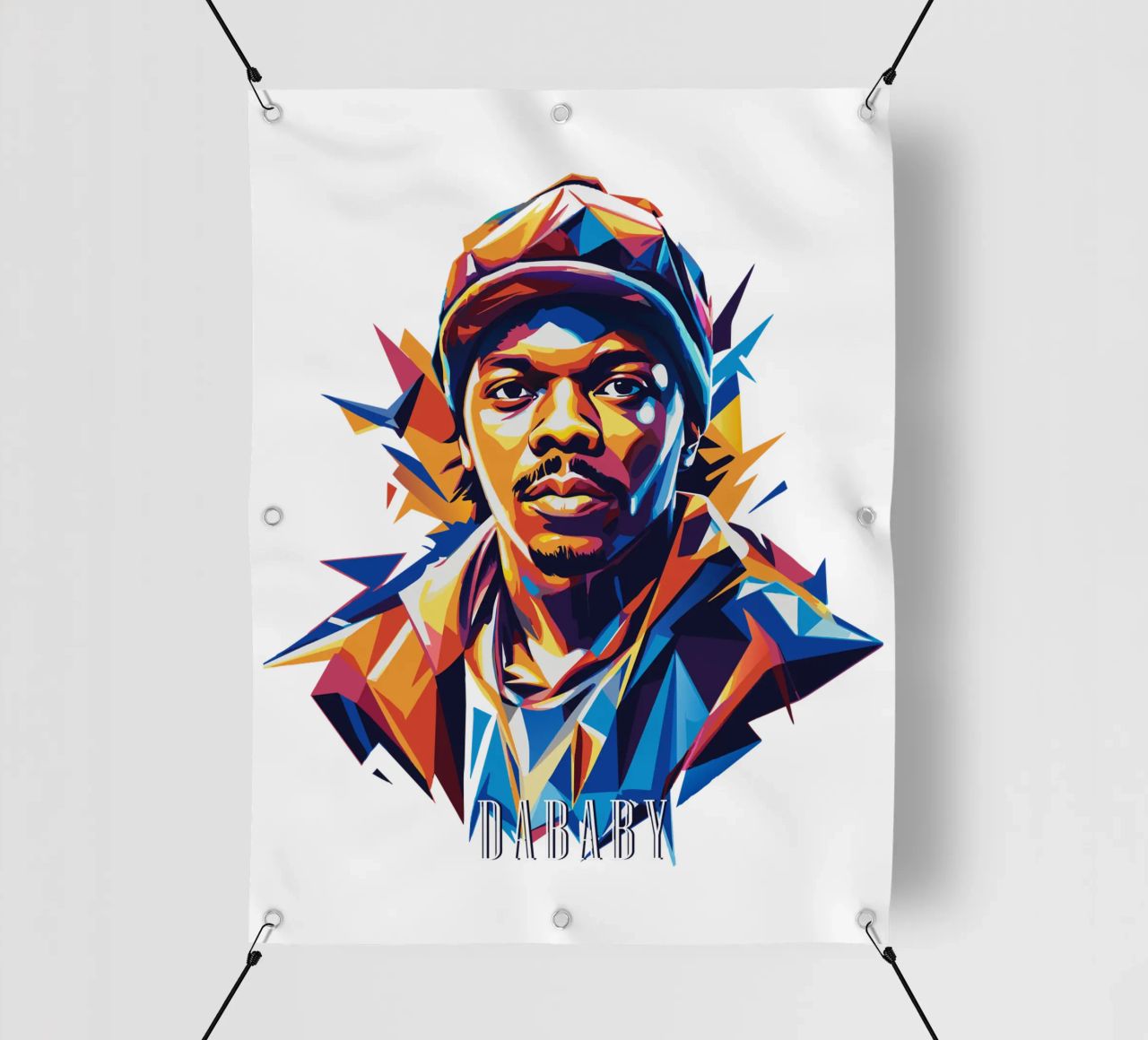 Dababy Portrait in WPAP Pop Art telo in pvc da vectorartnesia