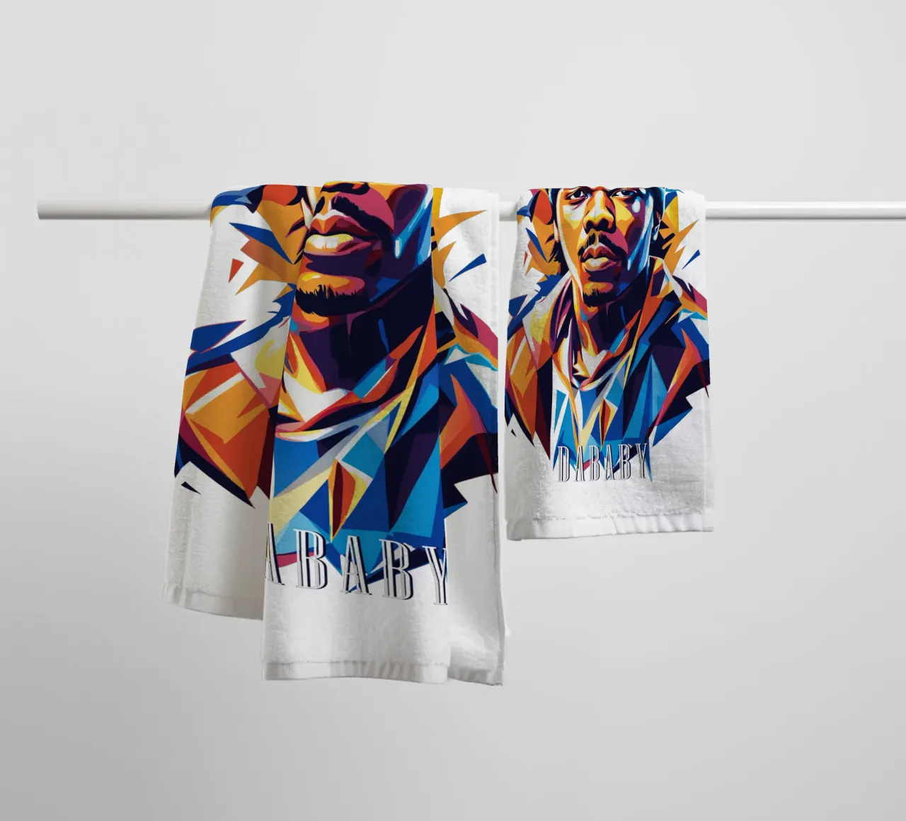 Dababy Portrait in WPAP Pop Art asciugamano da bagno da vectorartnesia