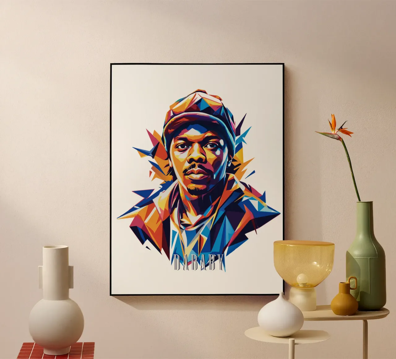 Dababy Portrait in WPAP Pop Art metacrilato de vectorartnesia