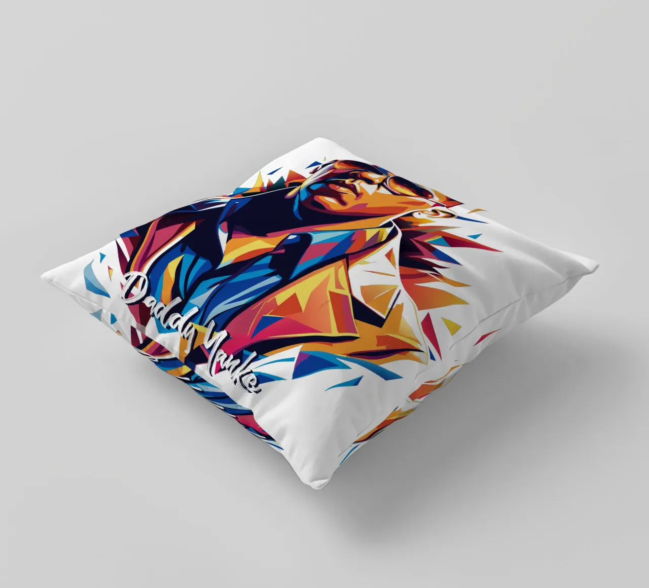 Daddy Yanke Portrait in WPAP Pop Art cuscino da vectorartnesia