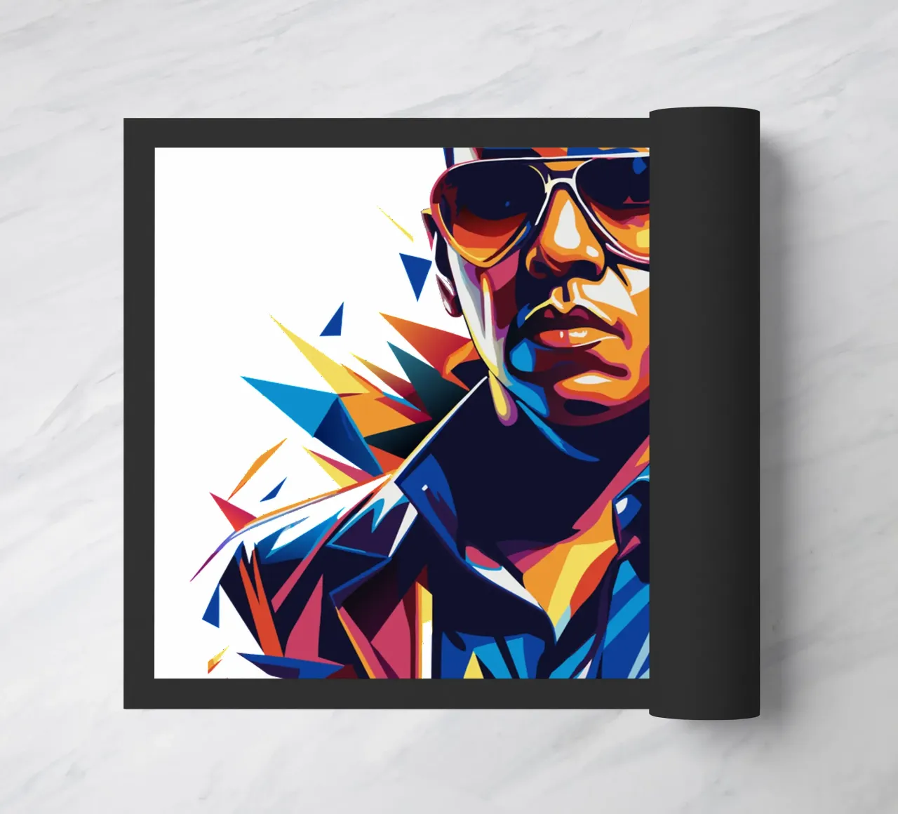 Daddy Yanke Portrait in WPAP Pop Art doormat by vectorartnesia