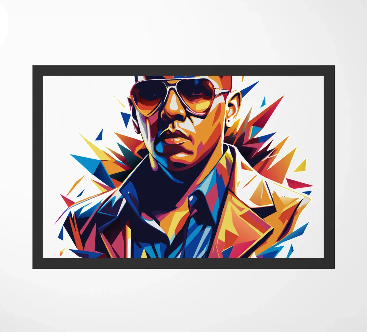 Daddy Yanke Portrait in WPAP Pop Art doormat by vectorartnesia