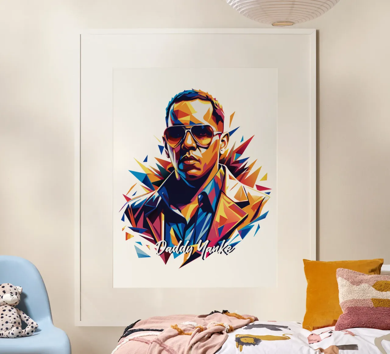 Daddy Yanke Portrait in WPAP Pop Art poster con telaio in plastica da vectorartnesia