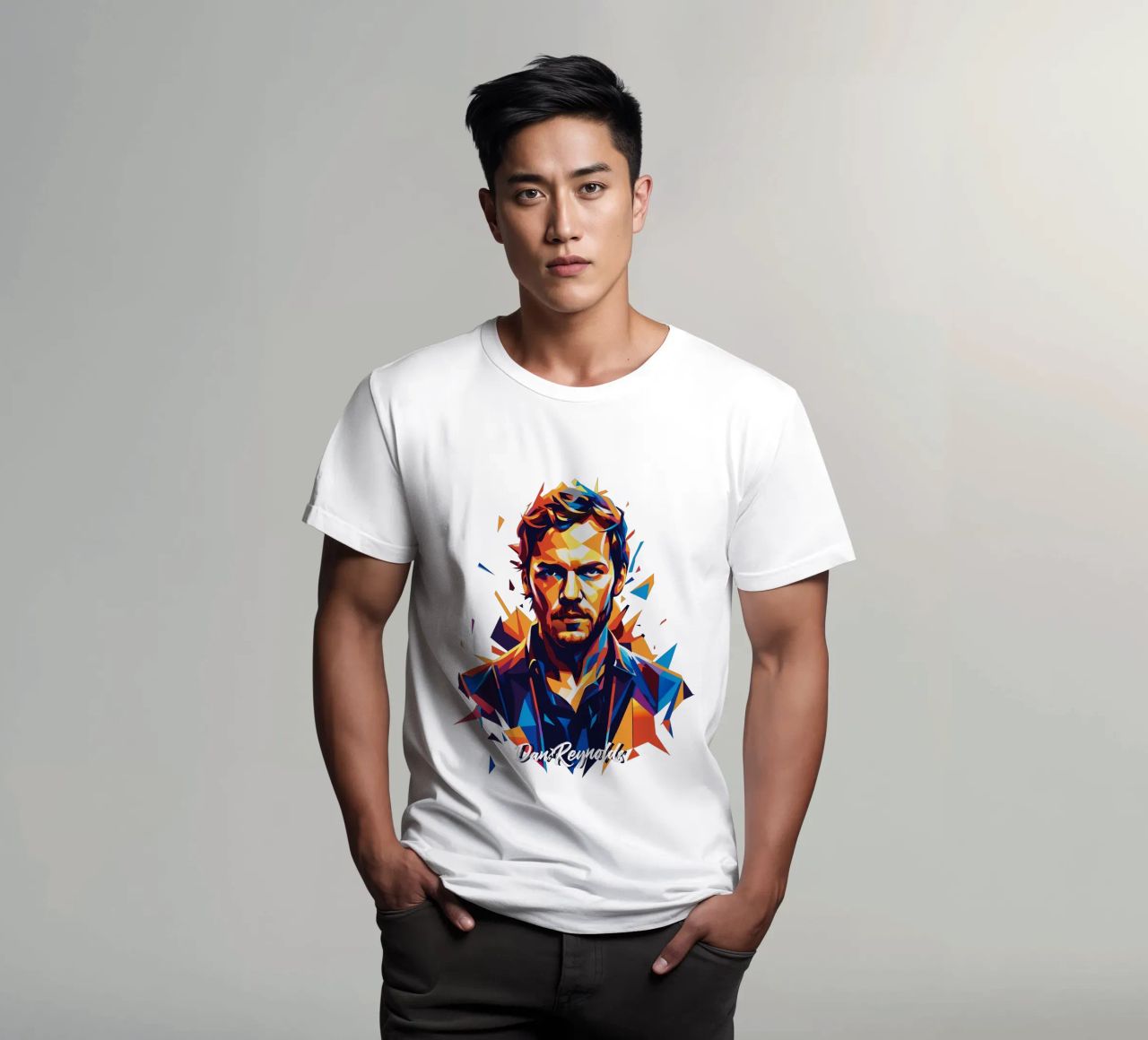 Dan Reynolds Portrait in WPAP Pop Art t-shirt da vectorartnesia