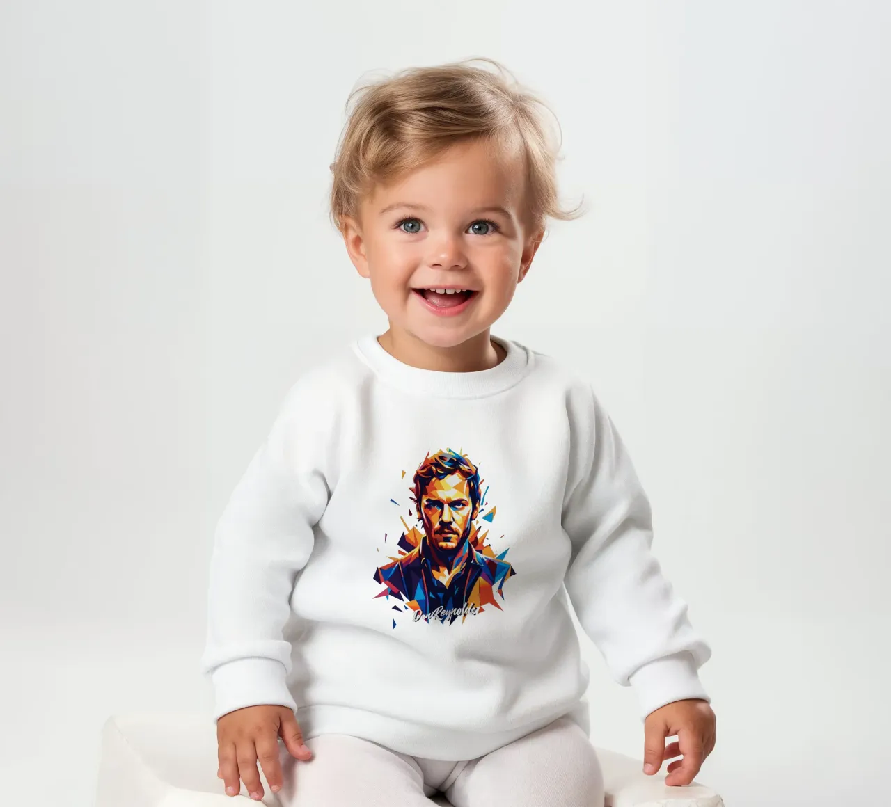 Dan Reynolds Portrait in WPAP Pop Art baby sweatshirt by vectorartnesia