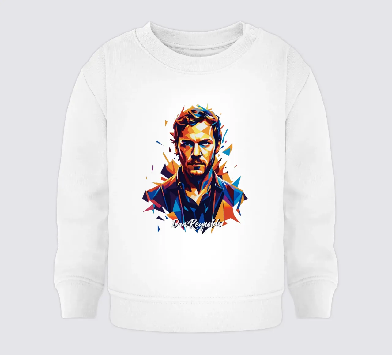 Dan Reynolds Portrait in WPAP Pop Art baby sweatshirt by vectorartnesia
