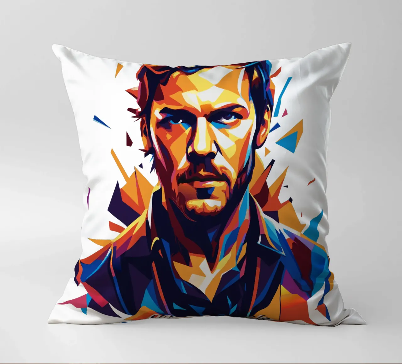 Dan Reynolds Portrait in WPAP Pop Art cuscino da vectorartnesia