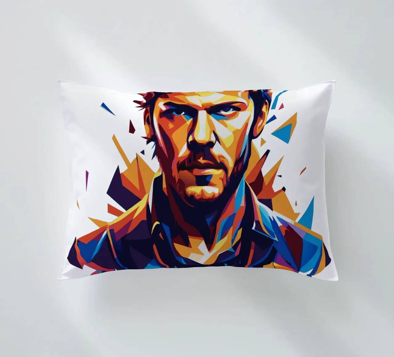 Dan Reynolds Portrait in WPAP Pop Art cuscino da vectorartnesia