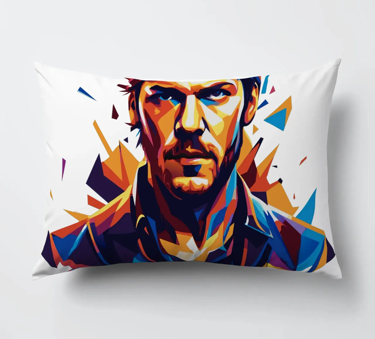 Dan Reynolds Portrait in WPAP Pop Art cuscino da vectorartnesia